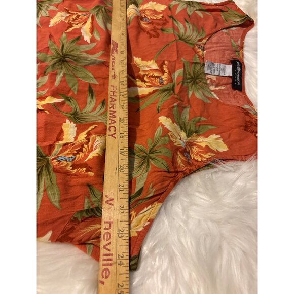 Sag Harbor Womens Tropical Floral Maxi Sleeveless Dress 3X Beach Lightweight - Picture 7 of 8